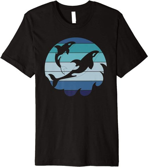 Killer Whale Ocean Animal Aquarist Gift Diving Retro Orca Premium T-Shirt