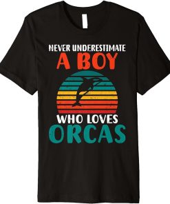 Never underestimate a Boy who loves Orcas Whale Premium T-Shirt