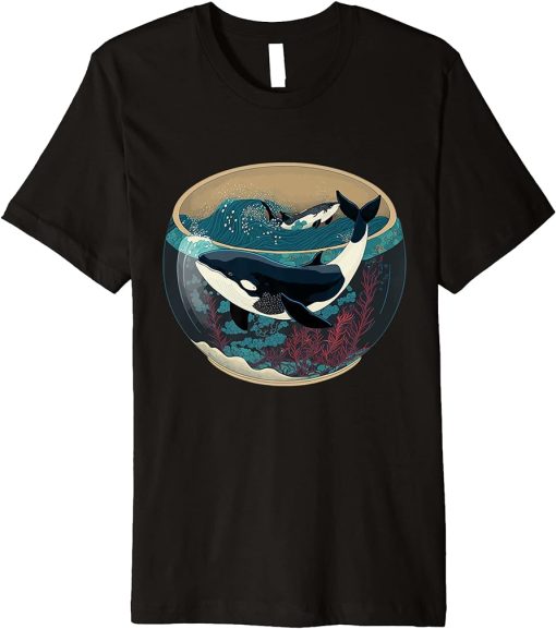 Orca Whale in Fish Bowl Orca in Aquarium Free The Orcas Premium T-Shirt