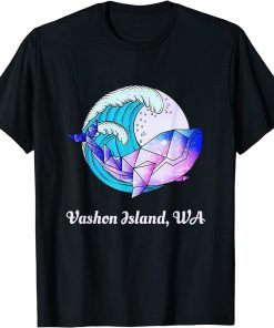 Vashon Island WA Japanese Paint Geometric Orca Killer Whale T-Shirt