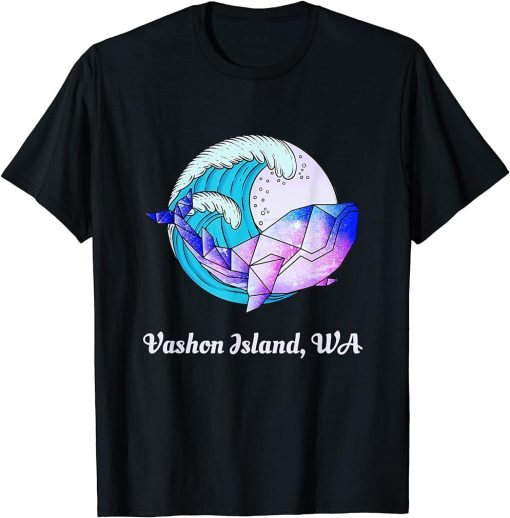 Vashon Island WA Japanese Paint Geometric Orca Killer Whale T-Shirt