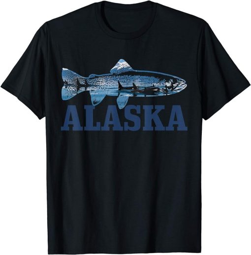 Alaska Trout Salmon Fly Fishing Fish Orca Whale Nature Gift T-Shirt