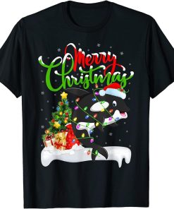 Orca Fish Lover Xmas Decorations Santa Orca Christmas T-Shirt