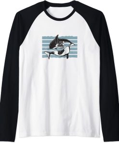 Orca Free Save the Whales Social criticism Ocean Protection Raglan Baseball Tee